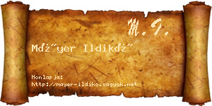 Máyer Ildikó névjegykártya